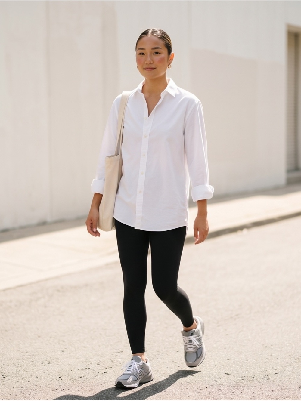 Frank & Oak White Long-Sleeve Button-Down Shirt
